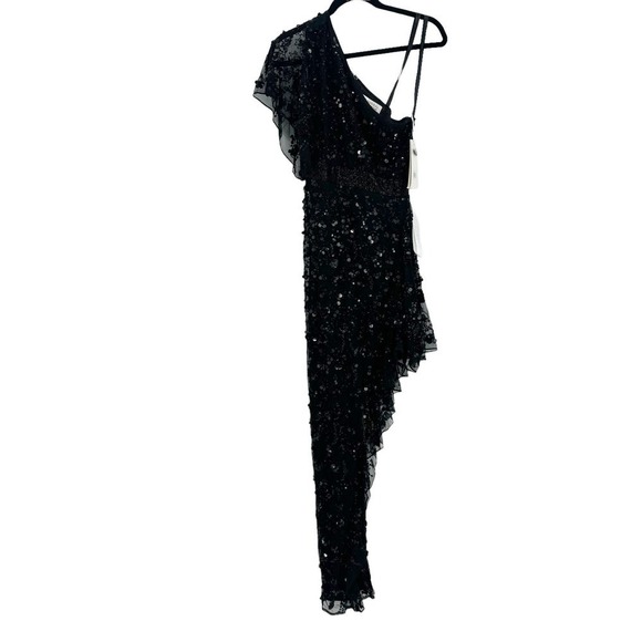 Mac Duggal Women's Black One Shoulder Embellished Gown Size 4 NWT - Picture 8 of 12